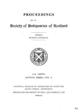 Society of Hntiquaries of Scotlanb