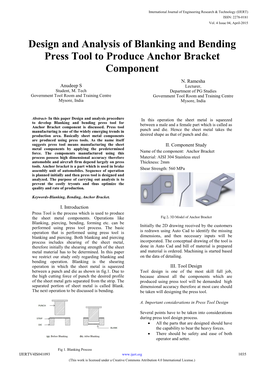 Design and Analysis of Blanking and Bending Press Tool to Produce Anchor Bracket Component