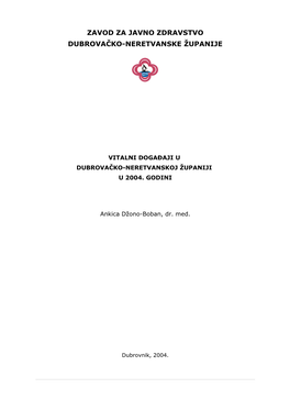 Vitalni Događaji U Dubrovačko-Neretvanskoj Županiji U 2004