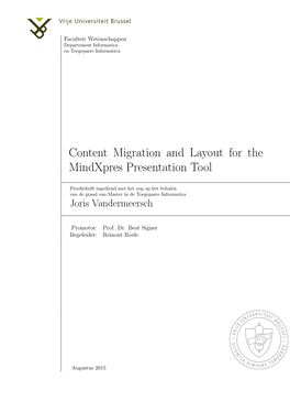 Content Migration and Layout for the Mindxpres Presentation Tool