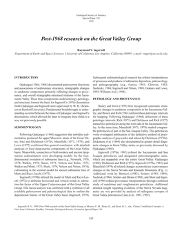 Post-1968 Research on the Great Valley Group