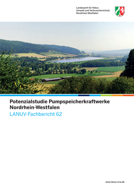 Fachbericht 62: Potenzialstudie Pumpspeicherkraftwerke Nordrhein