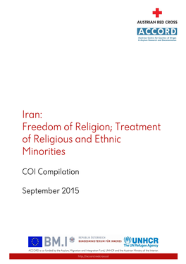 Iran: Freedom of Religion; Treatment of Religious and Ethnic Minorities COI Compilation September 2015