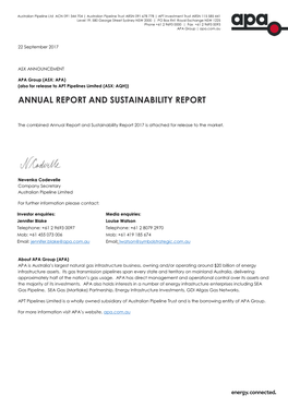 Annual Report and Sustainability Report