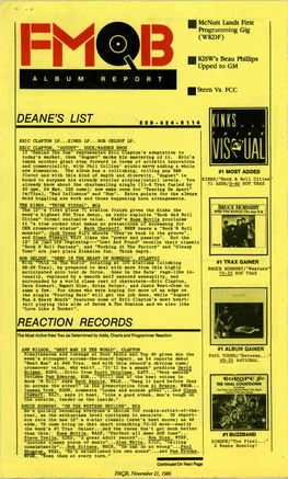 Deane's List Reaction Records