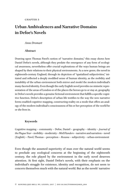 Urban Ambivalences and Narrative Domains in Defoe's Novels