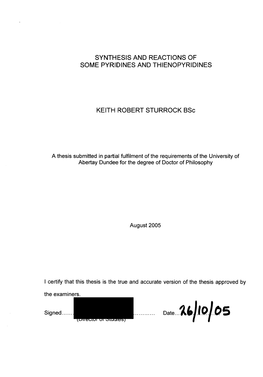 Sturrock 2005 Synthesis and R