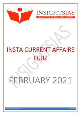 Insta Current Affairs Quiz