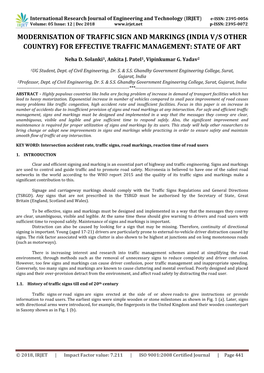Modernisation of Traffic Sign and Markings (India V/S Other Country) for Effective Traffic Management: State of Art