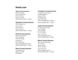 Illinois Assessors Contact List