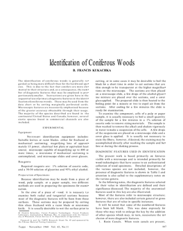 Identification of Coniferous Woods B