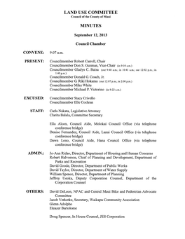 Land Use Committee Minutes