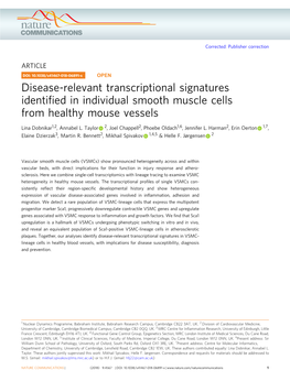 Disease-Relevant Transcriptional Signatures Identified in Individual