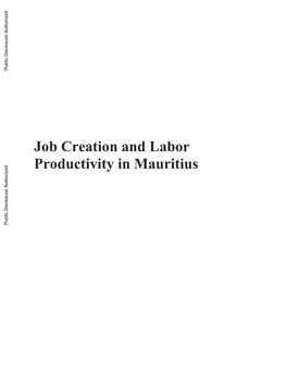 Job Creation and Labor Productivity in Mauritius