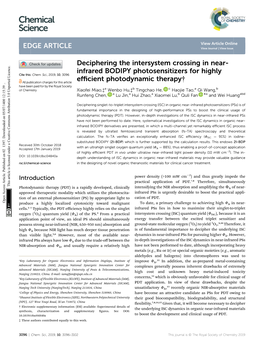 Deciphering the Intersystem Crossing in Near-Infrared BODIPY Photosensitizers for Highly Efficient Photodynamic Therapy