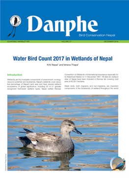 Water Bird Count 2017 in Wetlands of Nepal Kriti Nepal1 and Ishana Thapa2