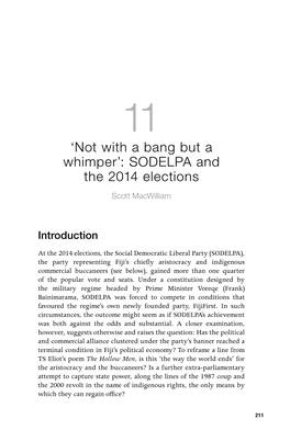 'Not with a Bang but a Whimper': SODELPA and the 2014 Elections