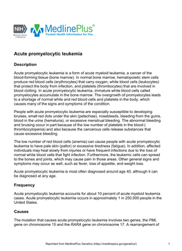 Acute Promyelocytic Leukemia