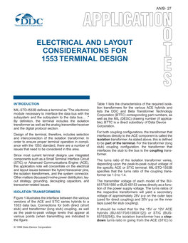 Electrical and Layout Considerations for 1553 Terminal Design