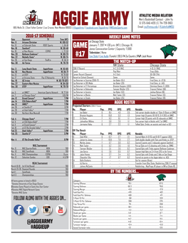 Aggie Army Game Notes Game Notes #17 - at Chicago State