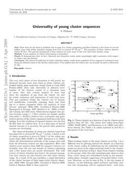 Universality of Young Cluster Sequences from Unique Points in the Mass-Radius Plane and Develop at Approximately the Same Speed Along These Two Tracks