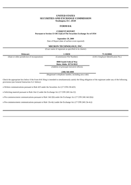 United States Securities and Exchange Commission Form