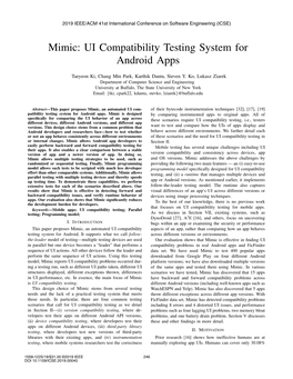 Mimic: UI Compatibility Testing System for Android Apps