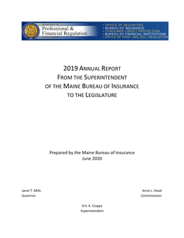 2019 Annual Report from the Superintendent of the Bureau Of