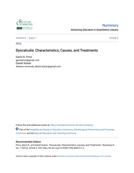 Dyscalculia: Characteristics, Causes, and Treatments