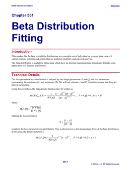 Beta Distribution Fitting