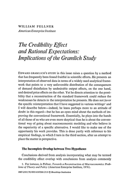The Credibility Effect and Rational Expectations