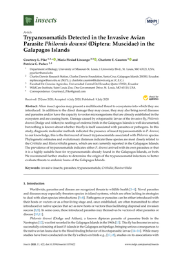 Trypanosomatids Detected in the Invasive Avian Parasite Philornis Downsi (Diptera: Muscidae) in the Galapagos Islands