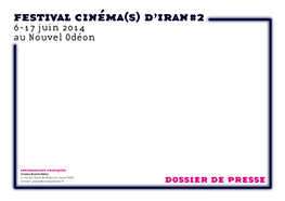 Téléchargez Le Dossier De Presse Du Festival Cinéma(S) D