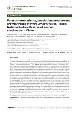 ﻿Forest Characteristics, Population Structure and Growth Trends Of