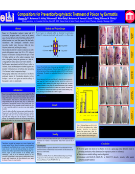 Compositions for Prevention/Prophylactic Treatment of Poison Ivy Dermatitis Waseem Gu L1,2 , Mohammad K