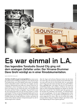 Es War Einmal in L.A. Das Legendäre Tonstudio Sound City Ging Mit Dem Analogen Zeitalter Unter