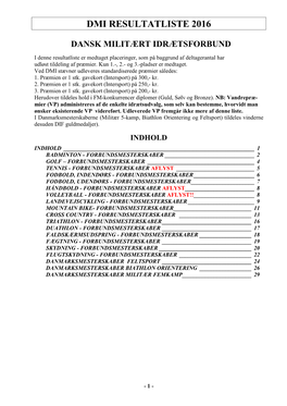 Dmi Resultatliste 2016