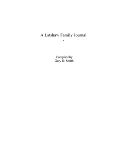 A Latshaw Family Journal