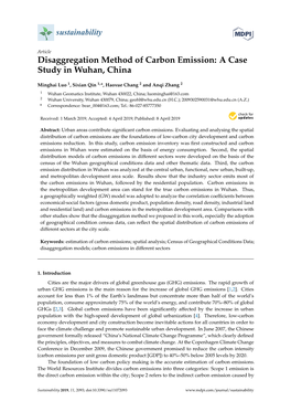 Disaggregation Method of Carbon Emission: a Case Study in Wuhan, China