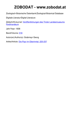 Die Payr Im Oberinntal. 225-237 © Tiroler Landesmuseum Ferdinandeum, Innsbruck Download Unter
