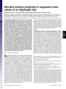 Microbial Methane Production in Oxygenated Water Column of an Oligotrophic Lake