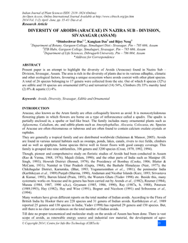 Diversity of Aroids (Araceae)