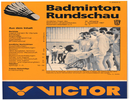 Badminton Rundschau Amtliches Organ Des 30