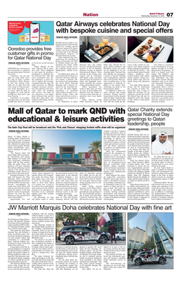 Mall of Qatar to Mark QND with Educational & Leisure Activities