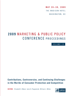 Conference Proceedings 2009 Marketing & Public Policy