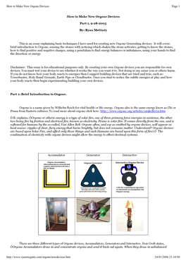 How to Make New Orgone Devices Page 1