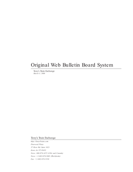 Original Web Bulletin Board System