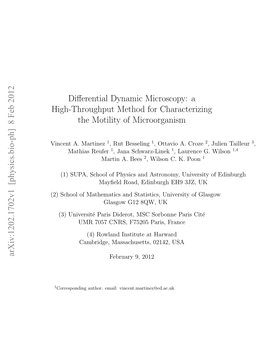 Differential Dynamic Microscopy: a High-Throughput Method For