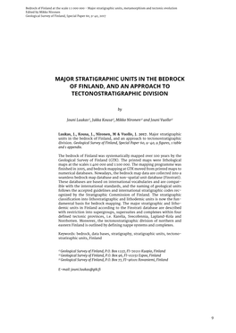 Major Stratigraphic Units in the Bedrock of Finland, and an Approach to Tectonostratigraphic Division