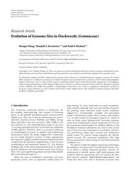 Evolution of Genome Size in Duckweeds (Lemnaceae)